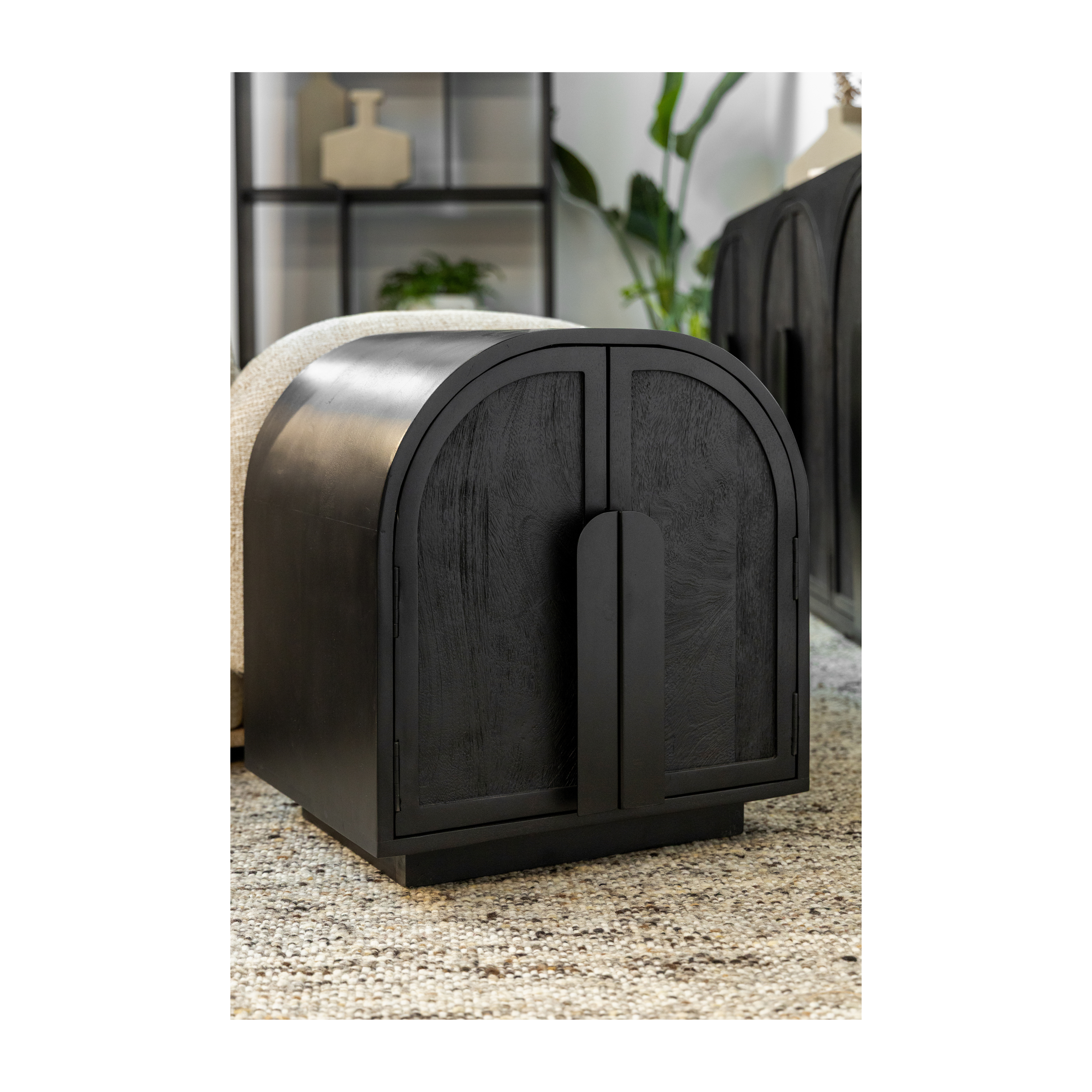 Nico Wooden Bedside Table - Black