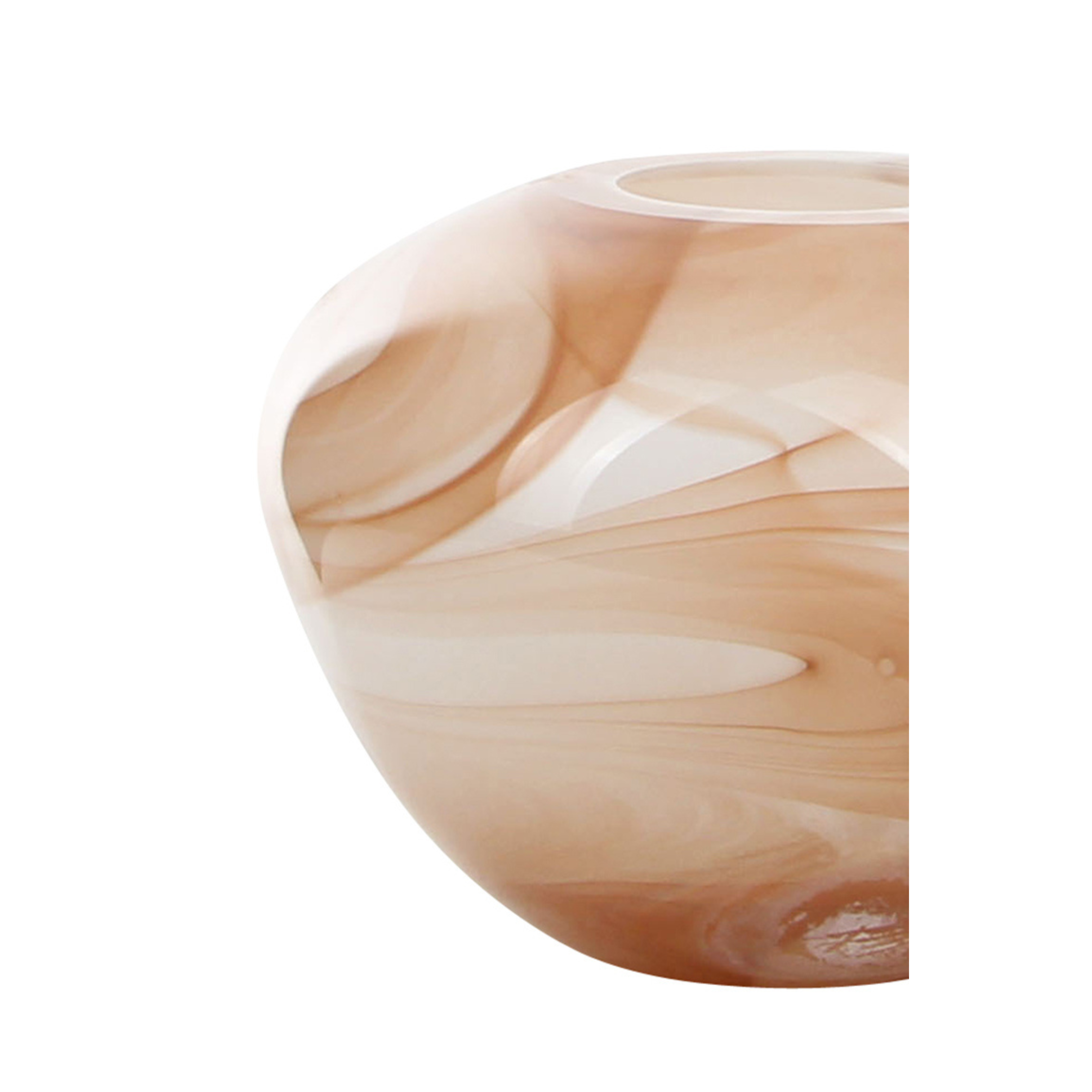 24X18CM Carrie Glass Vase - Mocha Swirl