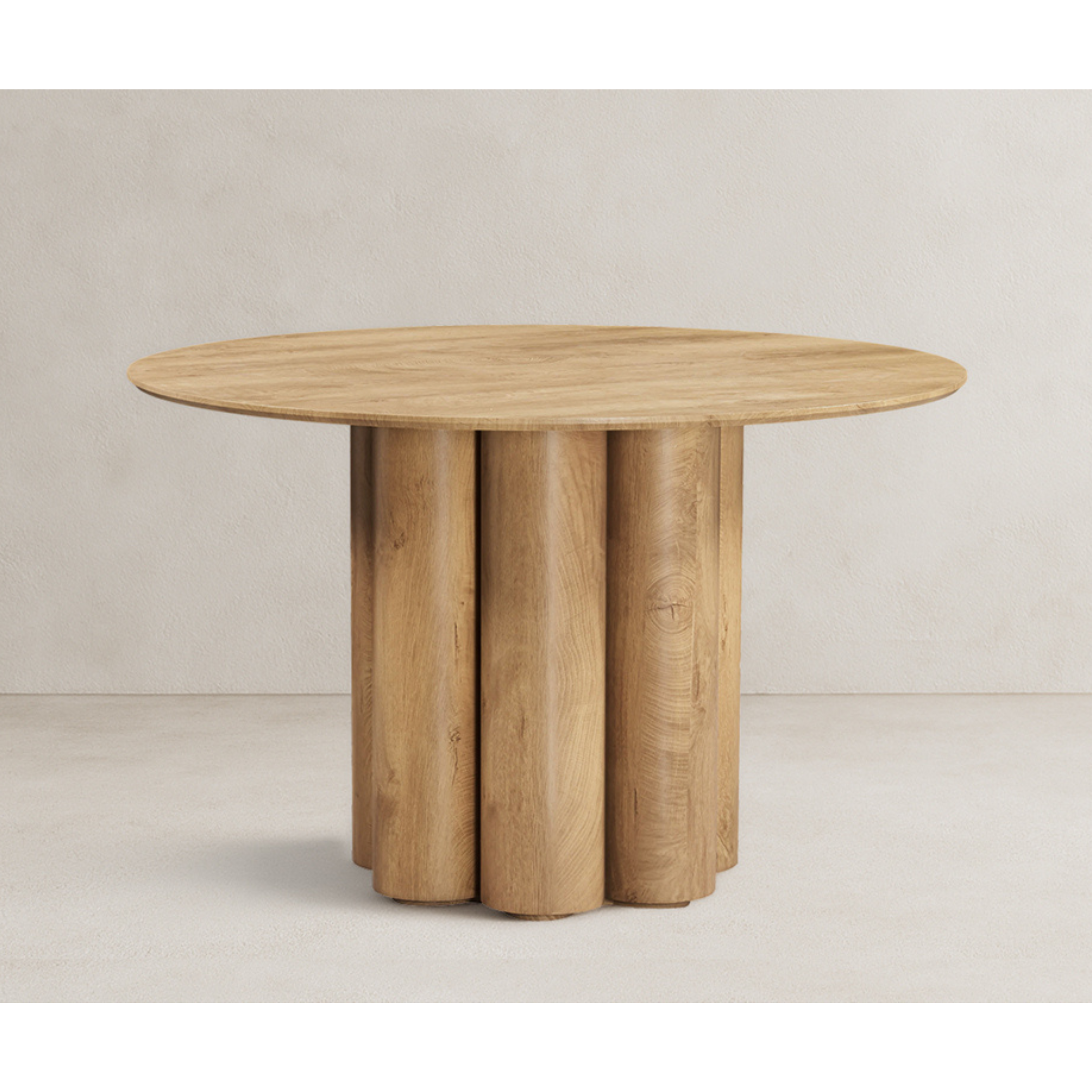 Carrie Pillar Based Dining Table - Oak Veneer