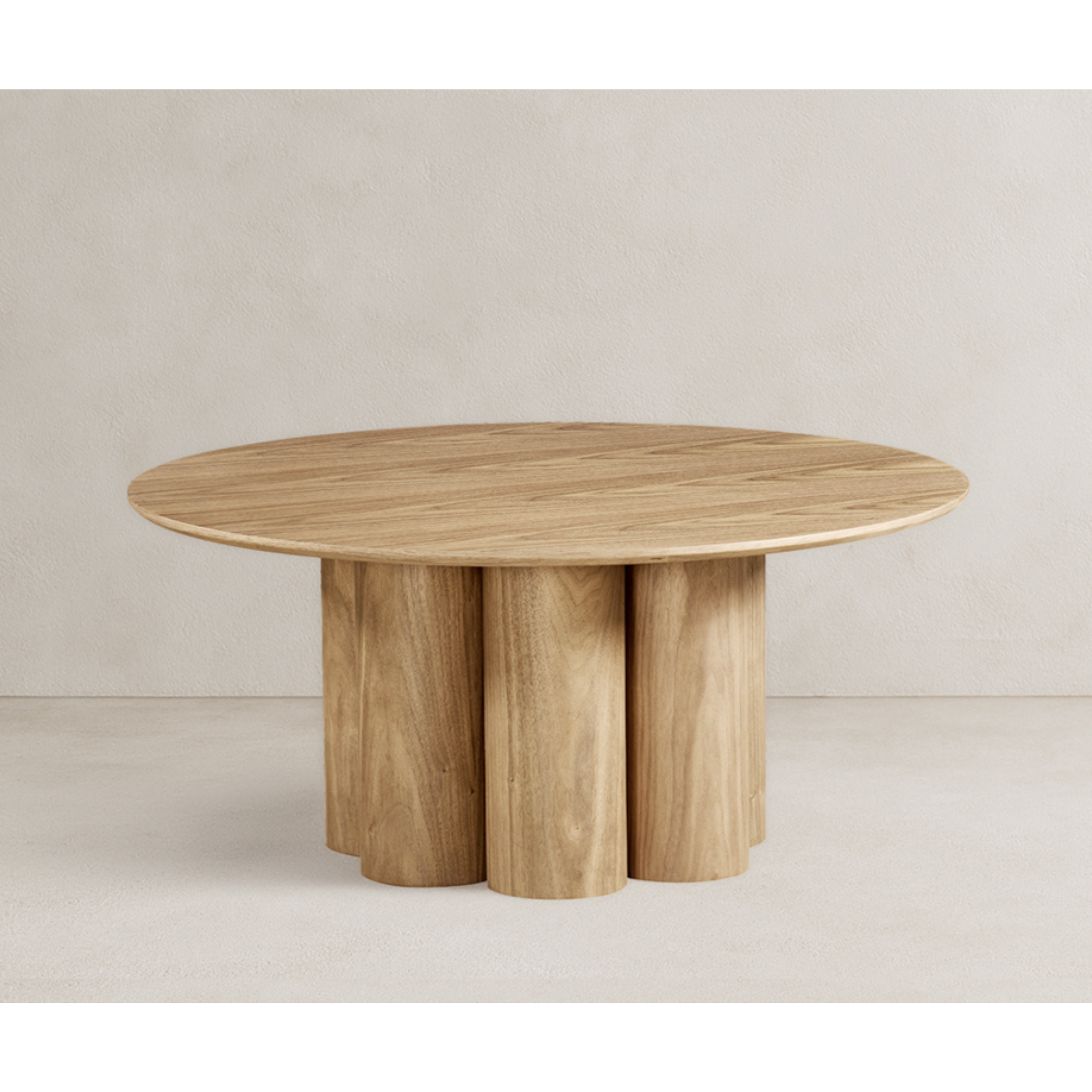Carrie Pillar Based Coffee Table - Oak Veneer