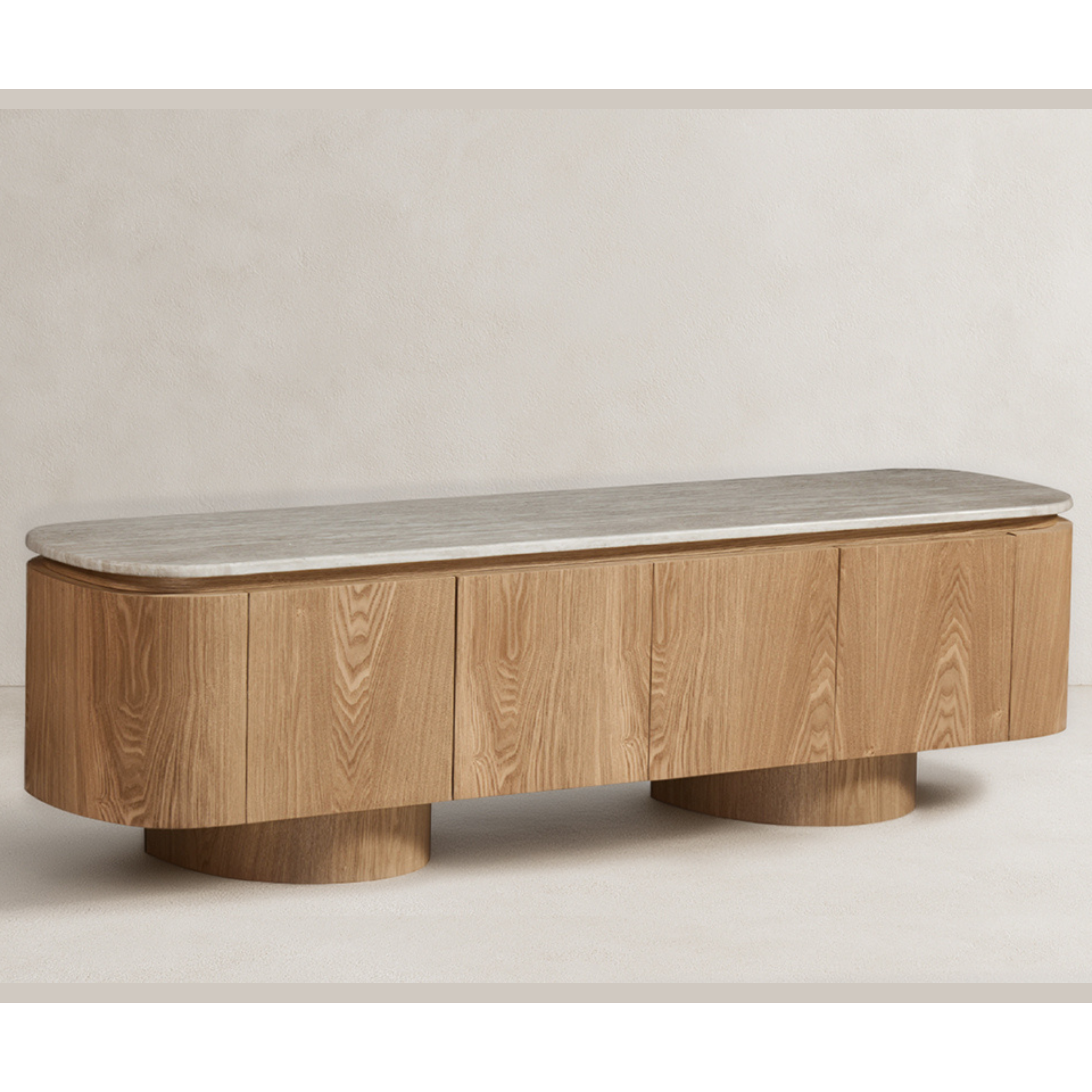 Georgie Four Door Media Unit - Oak Veneer