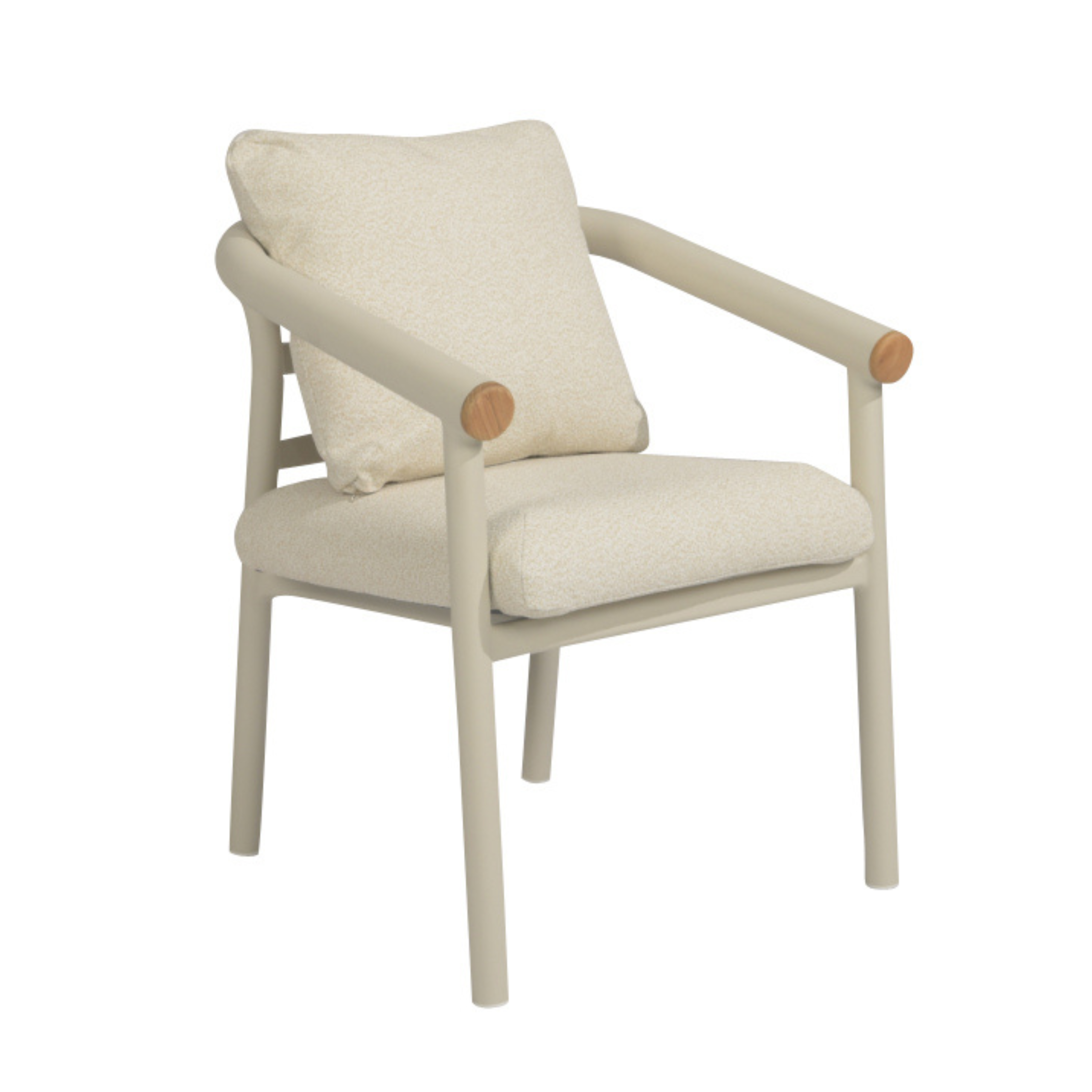 Lamo Outdoor Dining Chair - Soft Grey & Teak