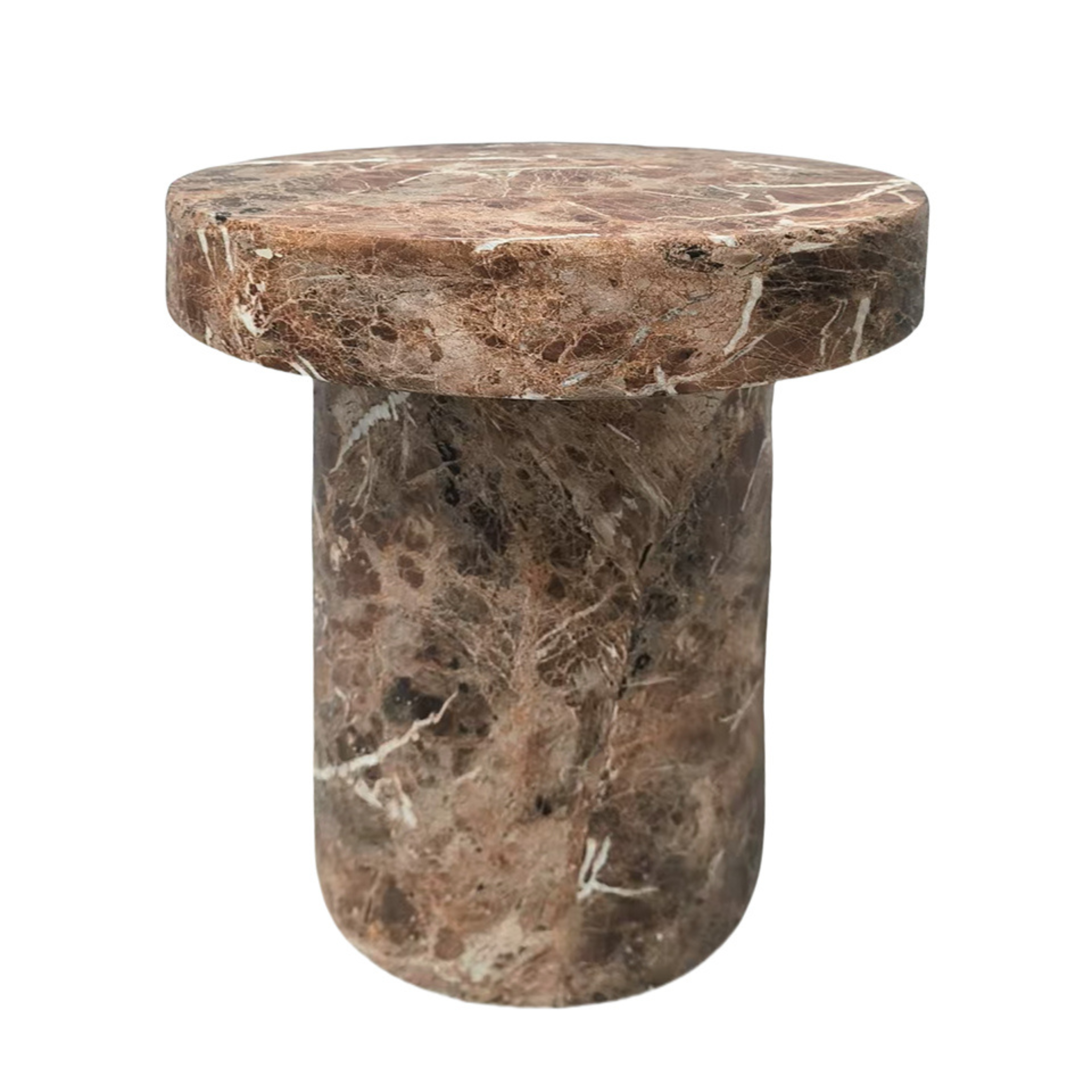 Harvey MGO Side Table - Dark Brown Marble