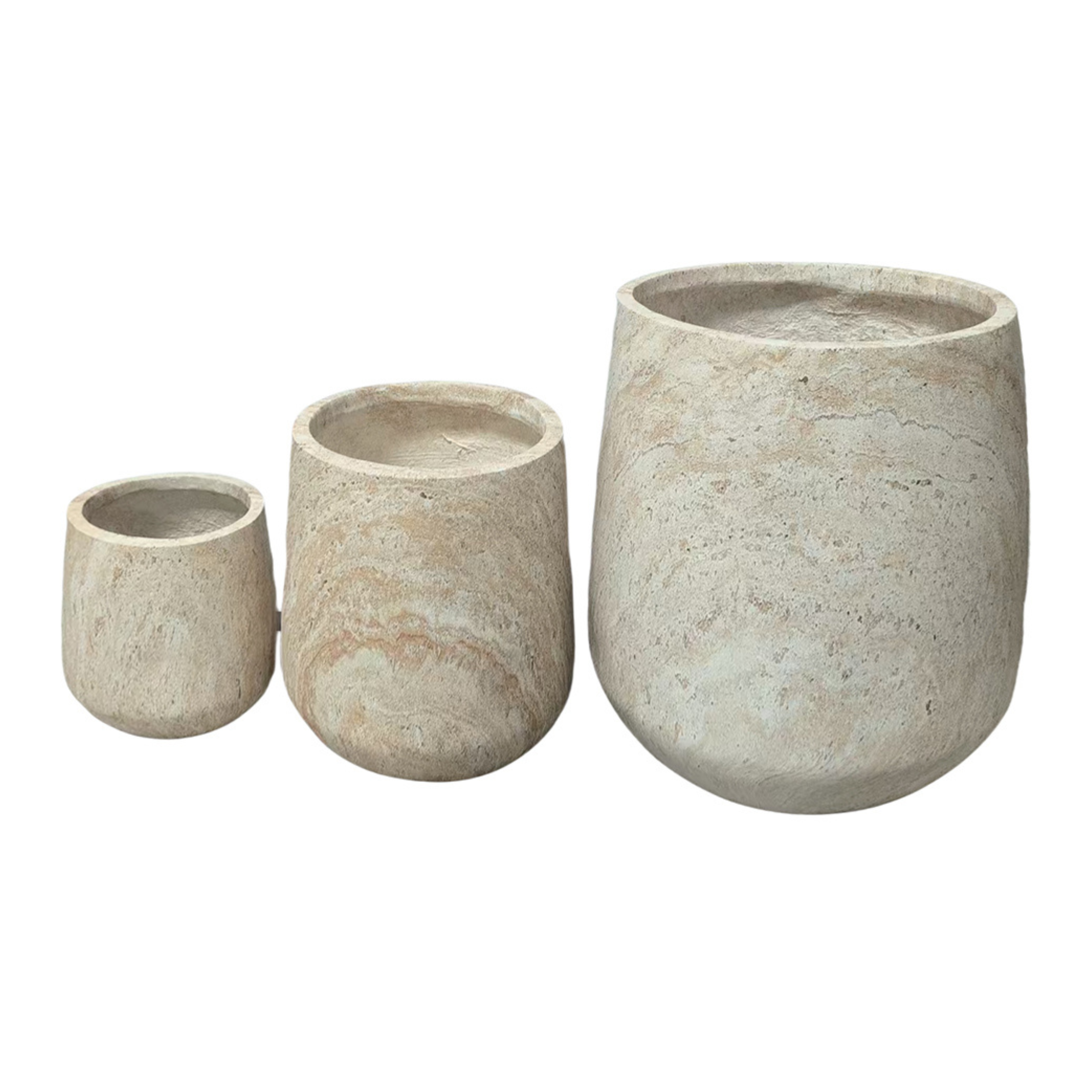 S3 Bower MGO Planters - Travertine
