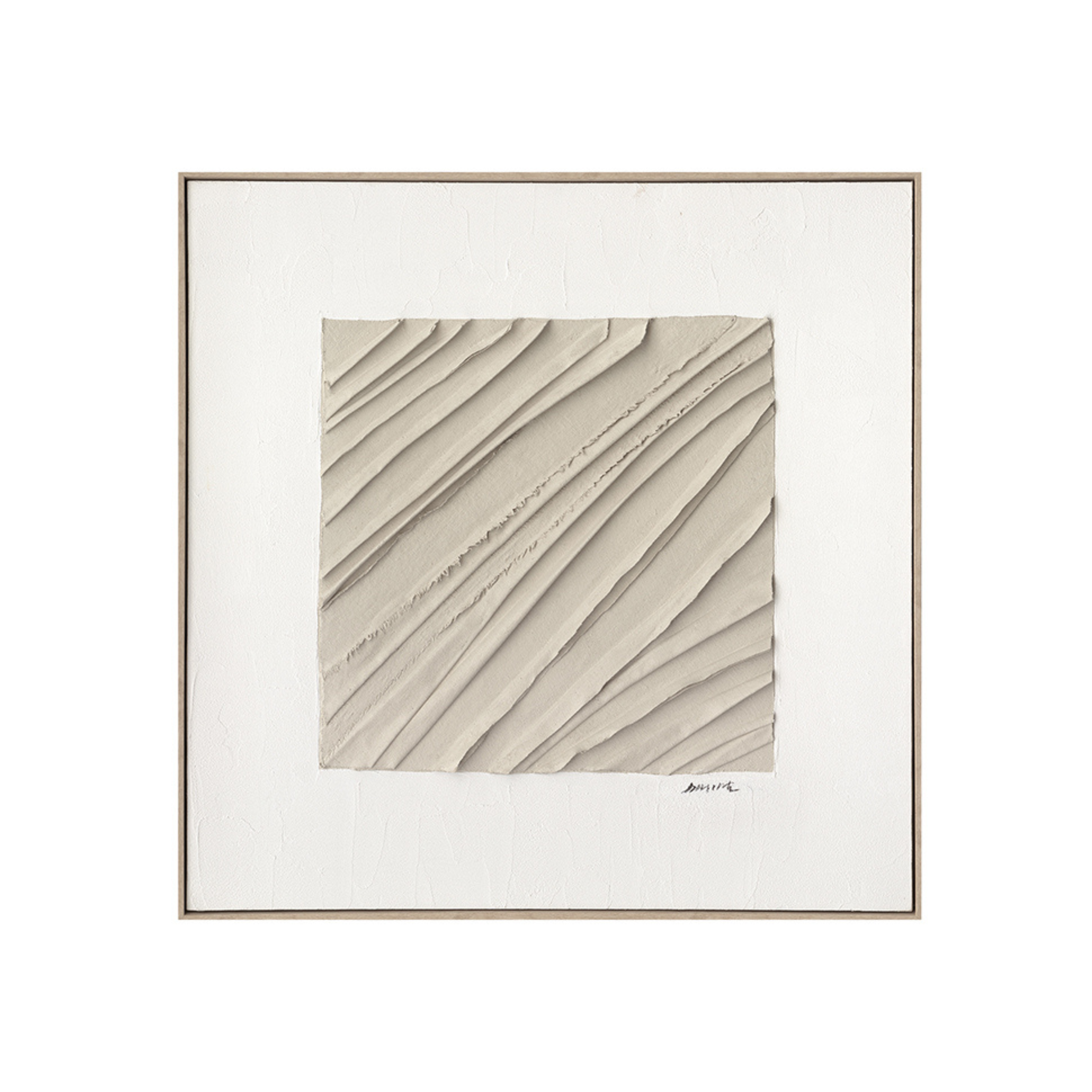 Ellery B Textured Framed Canvas Art - Natural