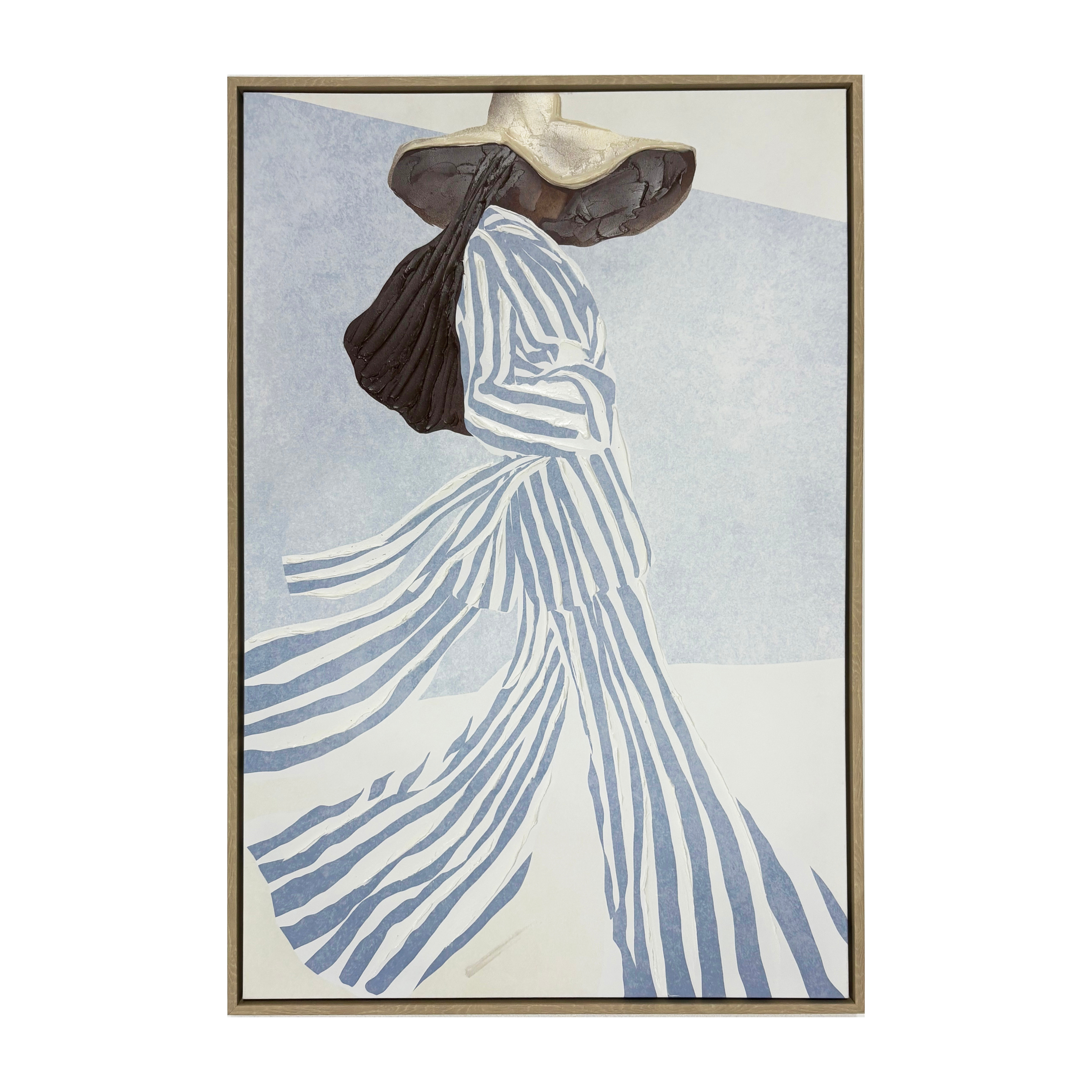 Beach Lady A Framed Art - Natural