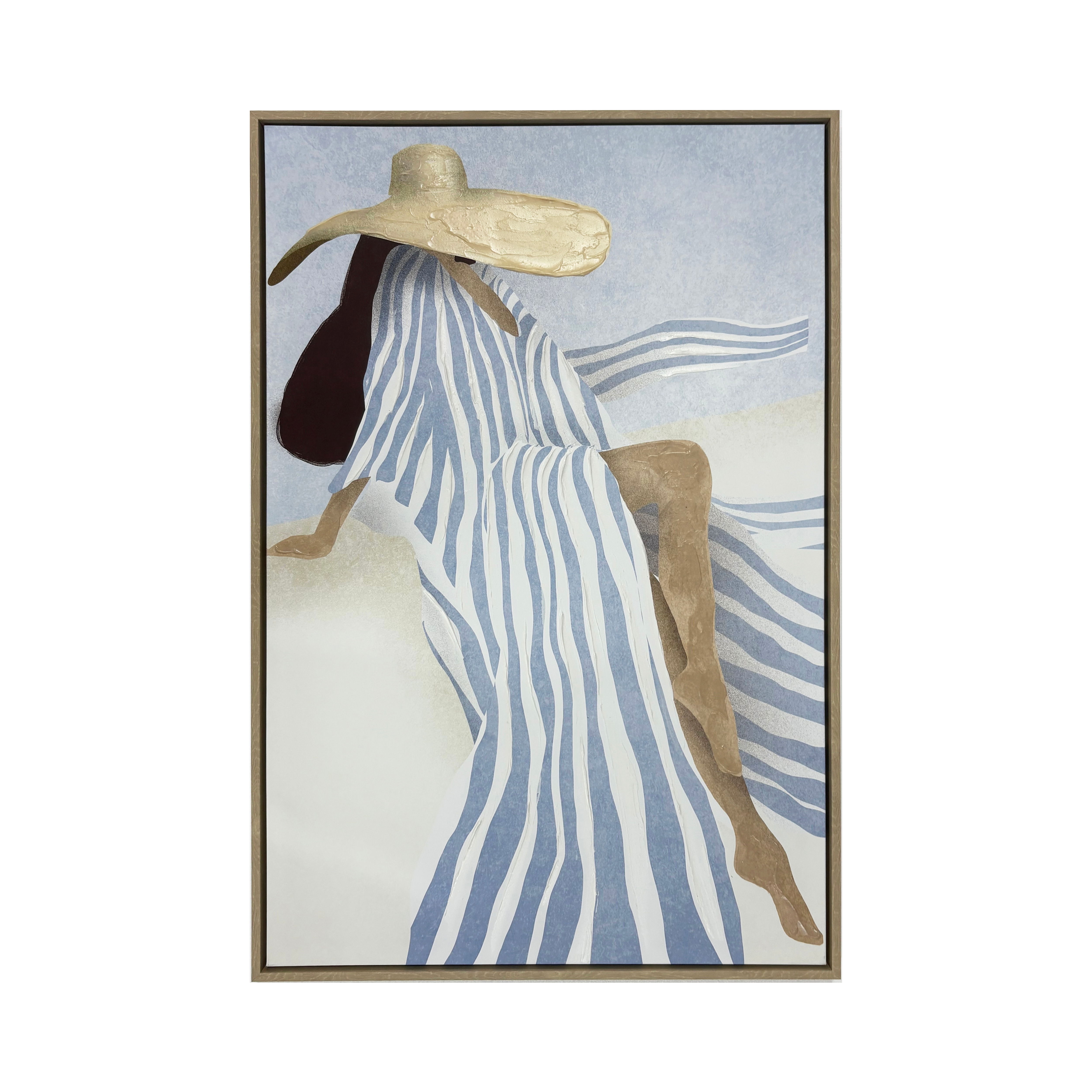 Beach Lady B Framed Art - Natural