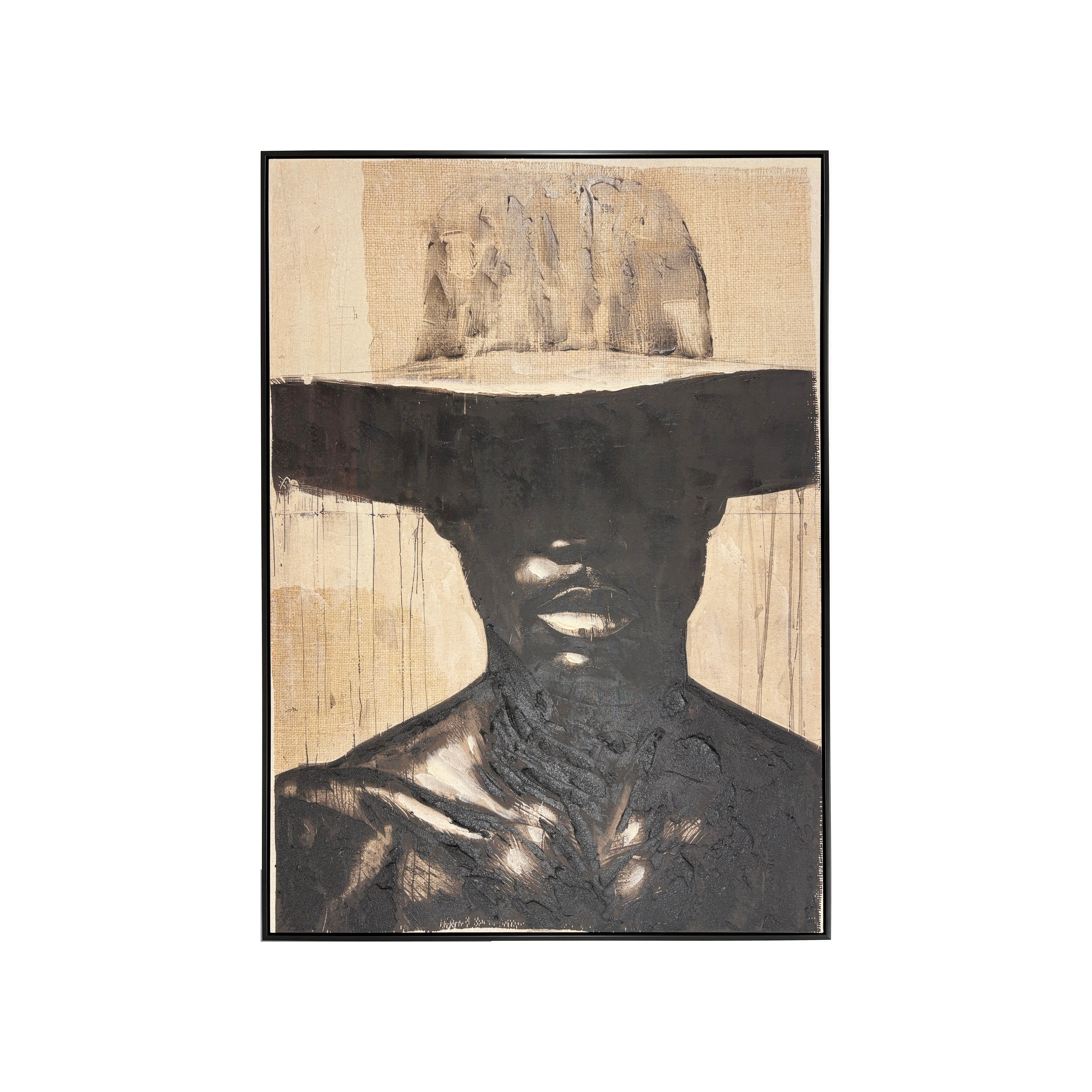 Crowned In Shadow Framed Canvas - Black