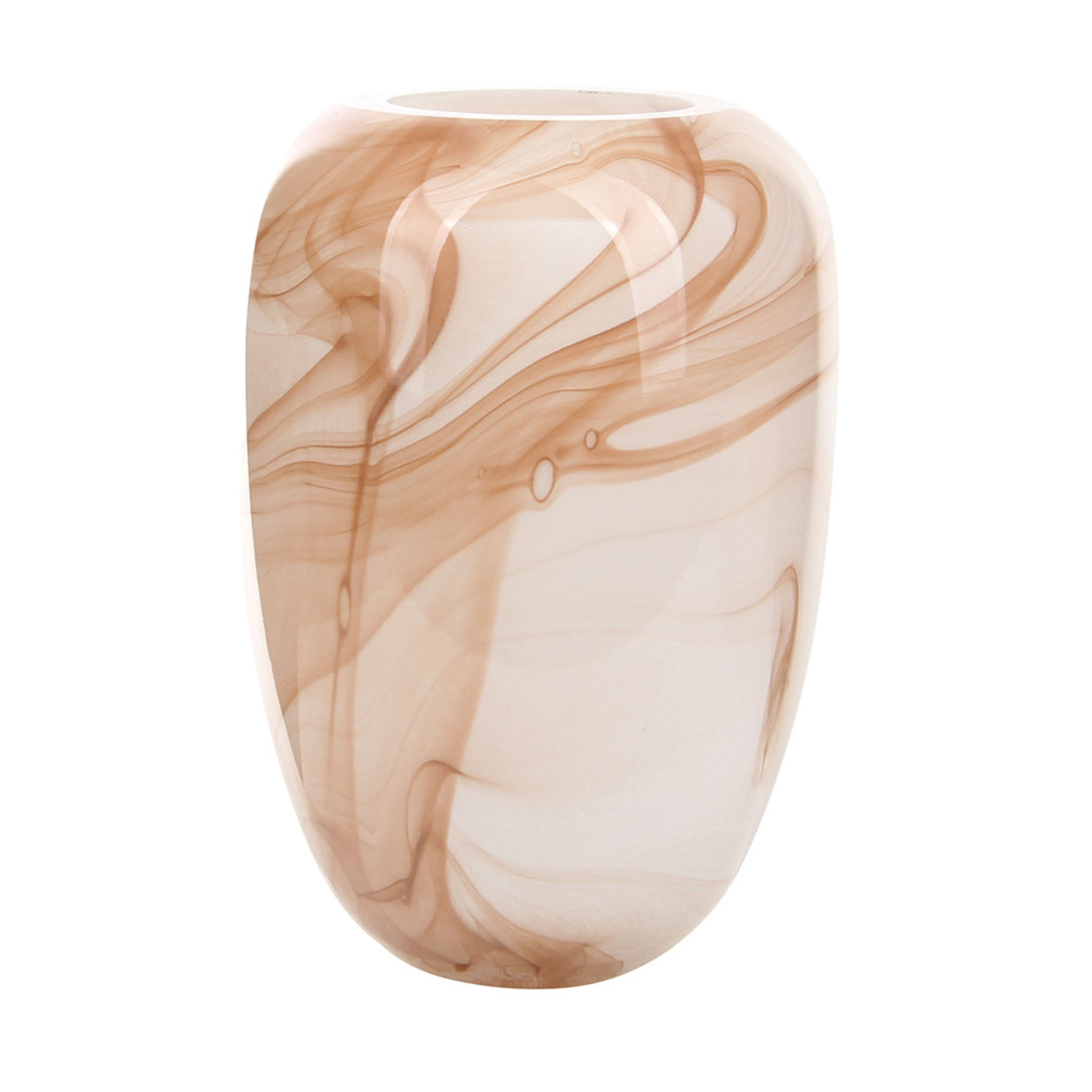 30CM Carrie Glass Vase - Mocha Swirl