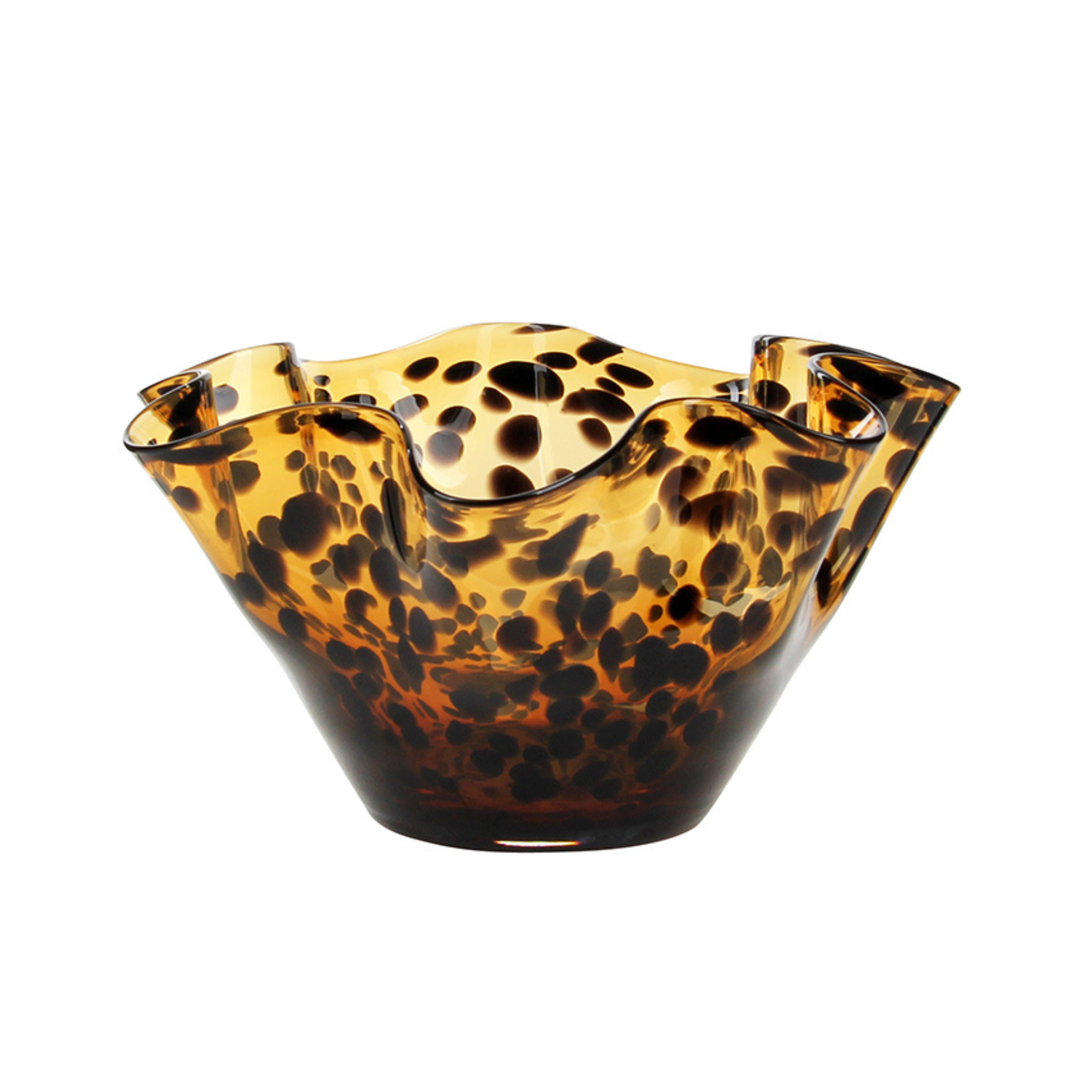 Fleur Glass Bowl - Brown Amber Speckle