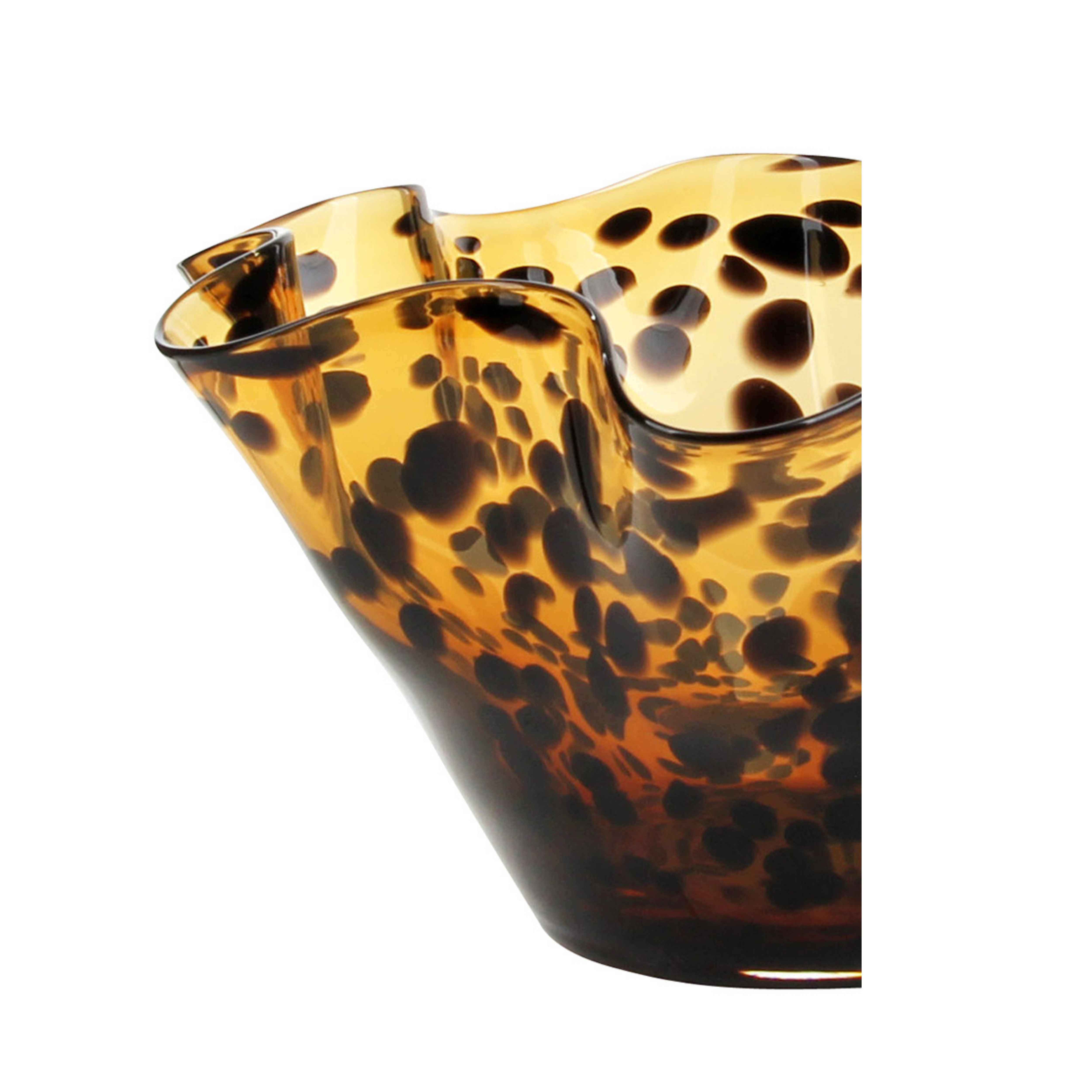 Fleur Glass Bowl - Brown Amber Speckle