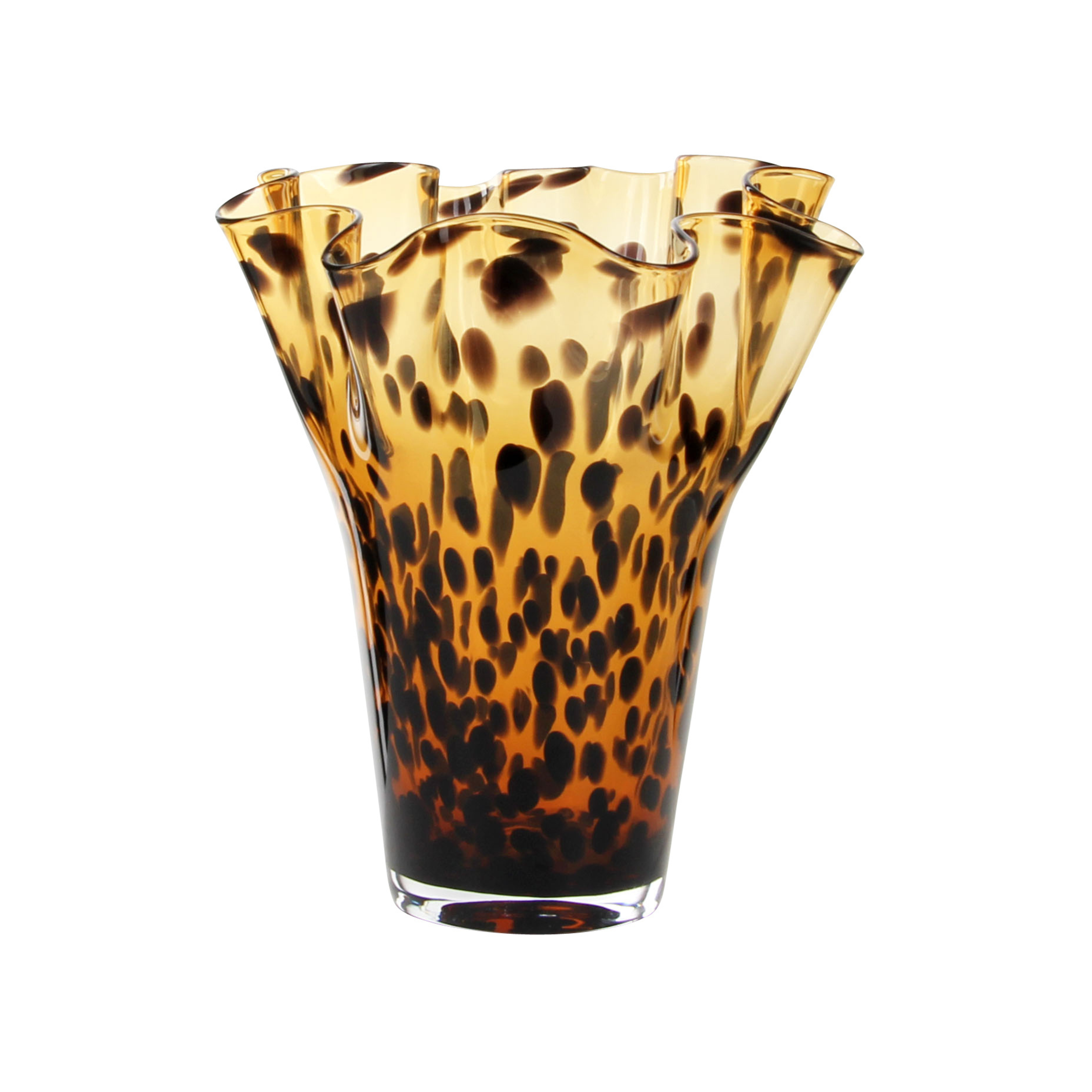 21X25CM Fleur Glass Vase - Brown Amber Speckle