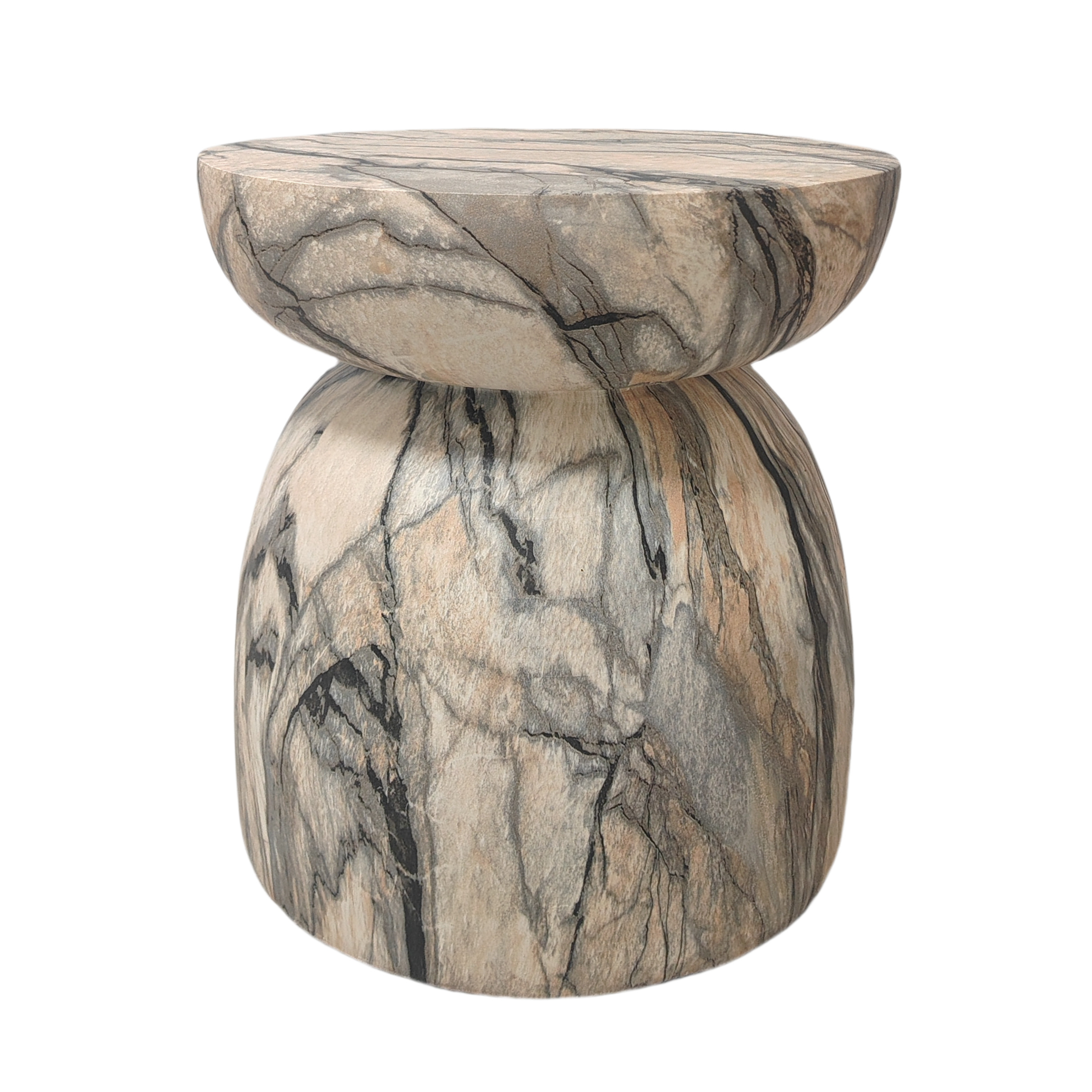 Lima MGO Stool - Black/Brown Marble