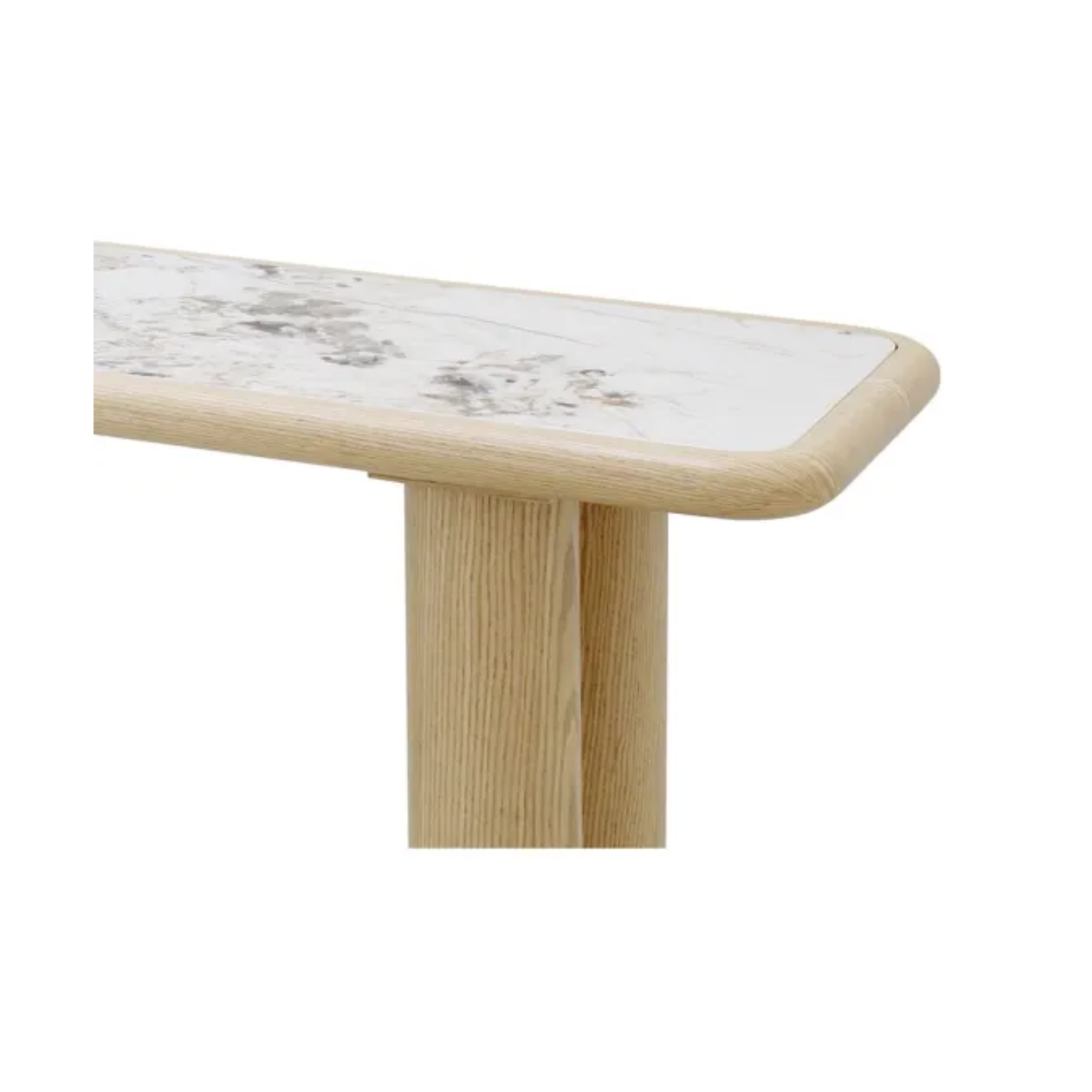 Otis Ceramic Top Console Table - White Oak Veneer